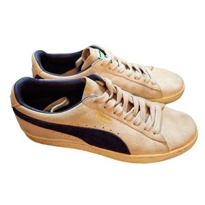 Puma Suede Cream And Navy Sneakers Womens 8.5